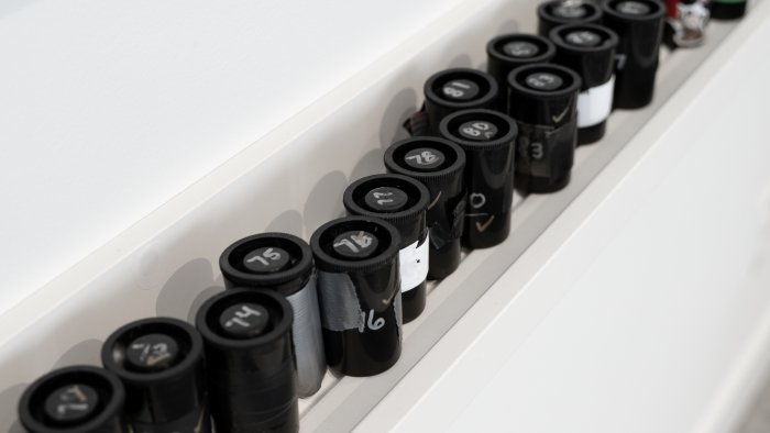 Cameras used during the Pinhole Camera Project led by Sarah Crawley. Photo credit: Taylor Robinson.